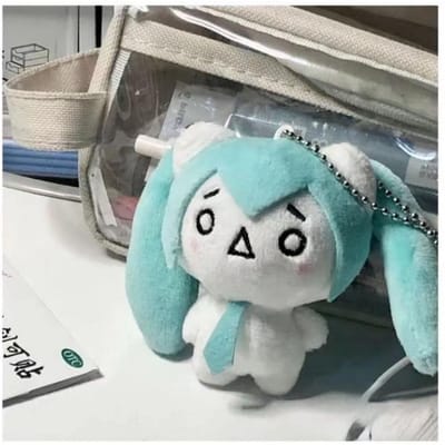 9cm Hatsune Miku Anime Pluche Sleutelhanger Kawaii Pluche Rugzak Bedeltje Miku Schattige Virtuele Zanger Tas Accessoires Hangers Fans Cadeaus 9cm gray