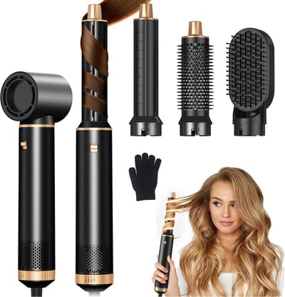 5-in-1 Heteluchtborstel Set: Föhnen, Krullen, Stijlen en Volume Creëren met Automatische Luchtstyler