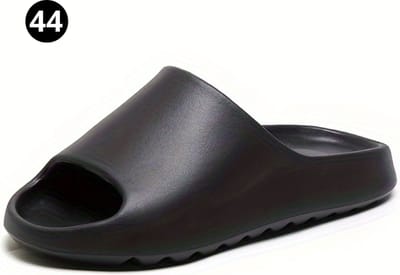 Livano Comfortabele Slippers - Badslippers - Teenslippers - Anti-Slip Slides - Flip Flops - Stevig Voetbed - Zwart - Maat 44