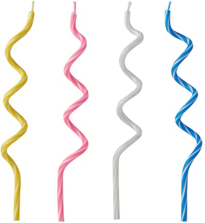 20x 12 Verjaardagskaarsjes 125 cm assorti kleuren Spirale