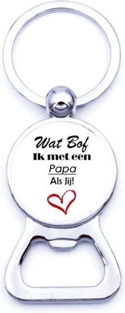 Akyol - Wat bof ik met een papa als jij Sleutelhanger - Flesopener - Bieropener - Vader sleutelhanger - Papa sleutelhanger - Sleutelhanger papa - Familie sleutelhanger - Vaderdag cadeautje - Papa cadeau