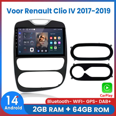 Awesafe Geschikt voor Renault Clio (2017 t/m 2019) - 2+64GB 4Core - 10.1 inch Android 14.0 CarPlay Autoradio - Draadloos CarPlay & Android Auto - Bluetooth & WiFi - GPS Navigatie