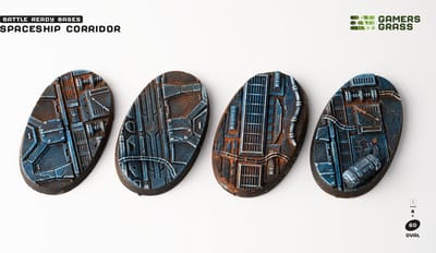 Spaceship Corridor Bases Pre-Painted (4x 60mm Oval)