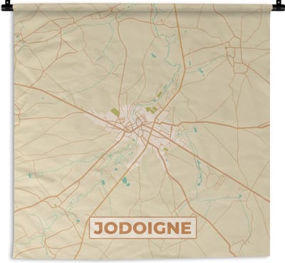 Wandkleed - Wanddoek - Kaart - Geldenaken - Vintage - Plattegrond - Stadskaart - 180x180 cm - Wandtapijt
