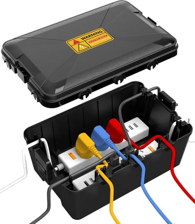 Famanu - Waterdichte Elektrabox Buiten IP54 32 x 22 x 13cm, Kabeldoos Weerbestendig, Outdoor Aansluitkast voor Stopcontacten, Bescherming tegen Regen en Vorst voor Tuin en Terras