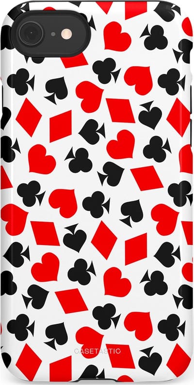 Casetastic Hoesje Geschikt voor Apple iPhone 7/8/SE - Stijlvolle Beschermende Duo-layer Case - Harten spel