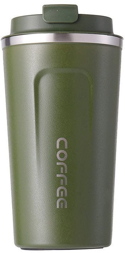 Draagbare koffiemok/thermos/theekop van hoogwaardig roestvrij staal - 380 ml groen
