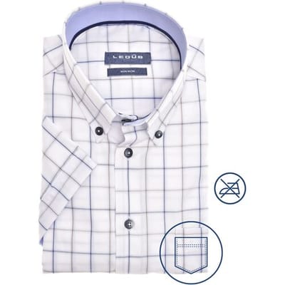 Ledûb Overhemd Two-Tone Check Button-Down Modern Wit / male
