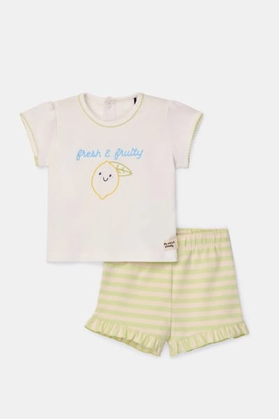 Woody pyjama baby meisjes - gebroken wit - 'Fresh & fruity - 261-10-BPK-Z/106 - maat 68