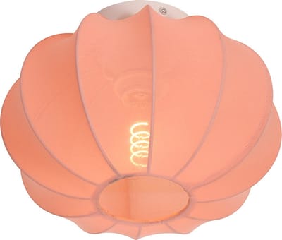Olucia - DEBORAH - Plafondlamp - Roze / Wit - Vorm: Ovaal