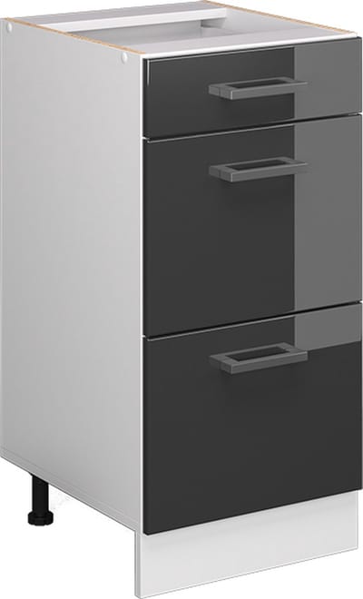Vicco R-Line Keukenonderkast – 40 cm met laden, zonder werkblad Antraciet Hoogglans