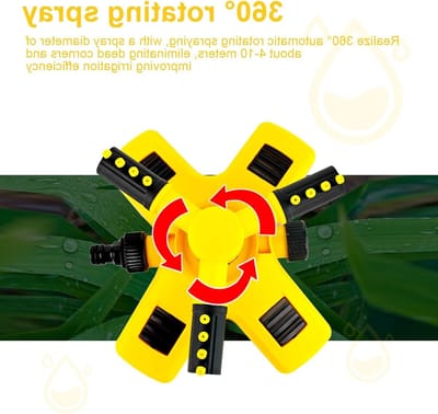 Automatische 360° Tuinsproeier met Draaiende Stralen voor Efficiënte Besproeiing van Tuin en Gazon, Beregeningssysteem tot 10 m Diameter