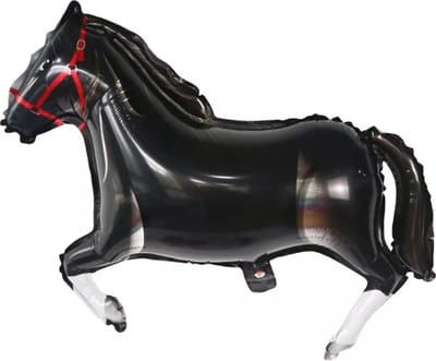 Folieballon Paard zwart,
