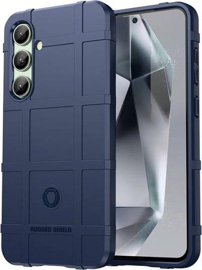 MobyDefend Hoesje - Geschikt voor Samsung Galaxy S24 FE - Rugged Shield TPU Backcover - Blauw