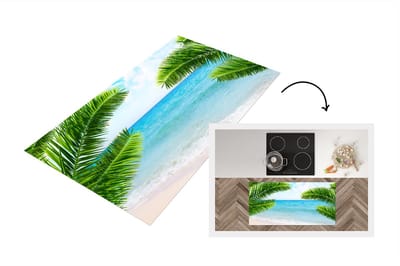 Keukenloper - Loper keuken - Tropisch - Strand - Palmboom - 120x60 cm - Keukenloper vinyl