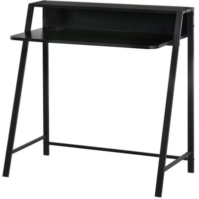 Bureau, Computerbureau, Schrijfbureau, Studiebureau, Met Kabelmanagement en Opbergruimte, Geschikt voor Thuiskantoor en Studie, 84x45x85cm, Zwart, Metaal