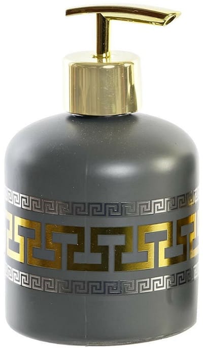 Items Zeeppompje/dispenser - luxe - glas - grijs/goud - 8 x 14 cm
