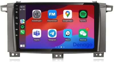 CarPlay autoradio geschikt voor Toyota Land Cruiser LC100 | 2005 t/m 2007 | Android 13 | 9 inch | Draadloos Apple CarPlay & Android Auto | 2GB + 32GB | QuadCore processor | Denago DNG-A338 | 2025 model | Bluetooth & Wifi | 2005 2006 2007