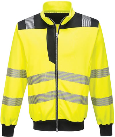 Portwest PW3 Hi-Vis sweatshirt met rits PW370 - Geel/Zwart - 4XL