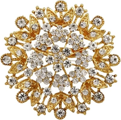 Fako Bijoux® - Broche - Ster Bloem - XXL - 71x71mm - Goudkleurig