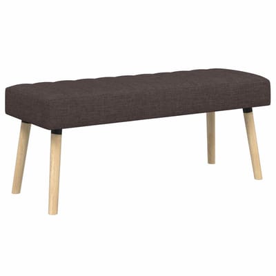 vidaXL - Kanaalgeplooide - Bank - Donkerbruin - 110 - x - 40 - x - 46 - cm - Stof