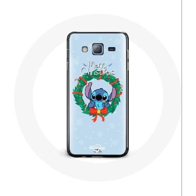 Coque pour Samsung Galaxy J3 2016 Stitch neige joyeux Noël bleu