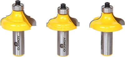 Rand Vormen Router Bit Set - Frees Bitjes - Meubels Afwerken - Premium C3 Wolframcarbide - 3 Delig - Metaal