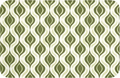 WC mat 60x40 cm - Antislip - Patroon - Retro - Groen - Toiletmat - Vloermat - Douchemat - Toilet tapijt - Toiletmatten