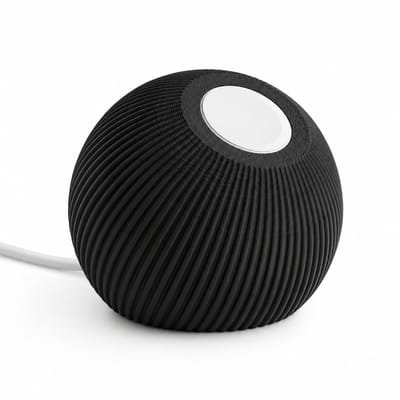 Skushy Apple Watch Oplaadstandaard Bol Design - Apple Watch Houder - Laadstation - Oplaaddock - Kabel Organizer - Kabelopberger - Magnetische Oplader Houder - Nachtkastje Dock - Bureau Accessoire - Zwart