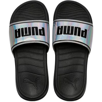 Puma Popcat 20 Iridescent Dames Zwart/Zilver Sliders