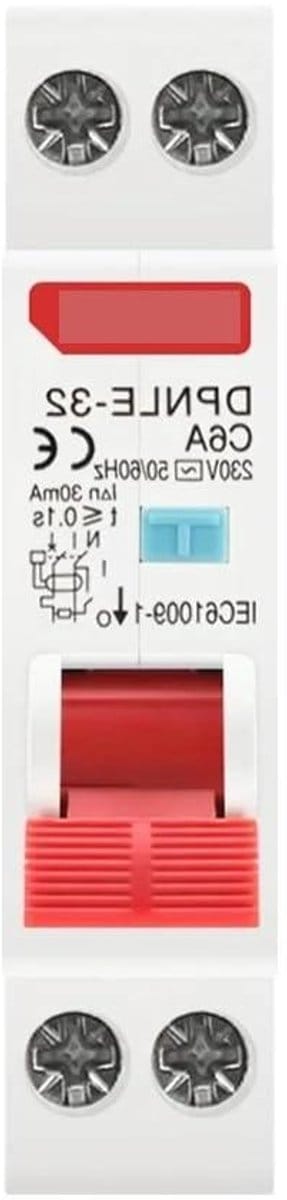 Stroomonderbreker RCBO - Aardlekautomaat - Circuit Beveiliging - Hoge Breekcapaciteit - 18MM - Wit