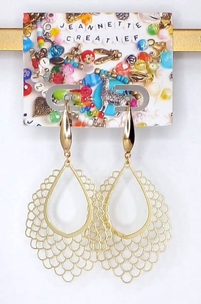 Jeannette-Creatief® - Chique - Filigraan Goud - Oorbellen Dames - Dames Oorbellen - Gouden Oorbellen - RVS Gouden Oorhaakjes