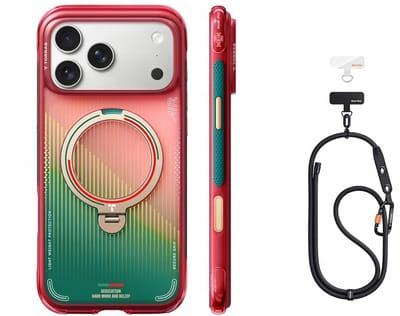 TORRAS x World Cup Limited Edition Hoes voor iPhone 17 Pro Groen + LoopGo Clasp Verstelbaar Universeel Telefoonkoord Zwart‑Compatibel met MagSafe - 360° Draaibare Magnetische Standaard - Back Cover Kickstand Ring- Hoek luchtkussen
