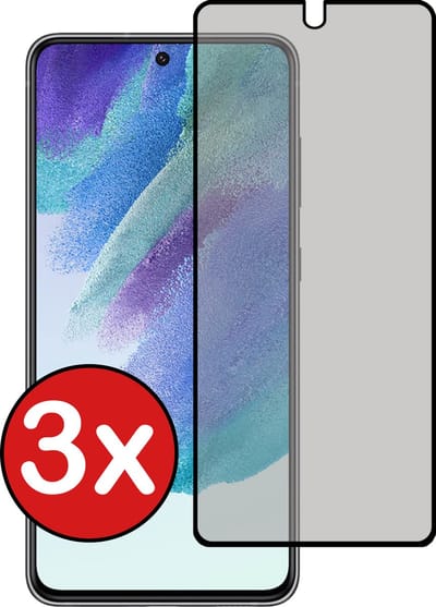 Screenprotector - 3 Stuks - Geschikt voor Samsung Galaxy S21 FE - Privacy Filter - Beschermglas - Gehard Glas - Tempered Glass - Screen Protector