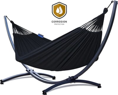Hangmat met Standaard 2 Persoons PREMIUM – Verhoogde, Stevige & WEERBESTENDIGE Constructie | Comfortabele Hangmat | Max. Belast. 220 kg – Grande Premium Roma