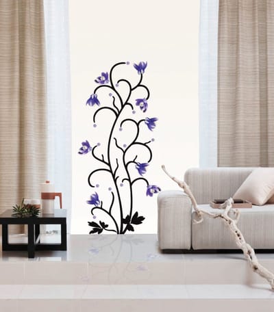 Muurstickers, decoratieve stickers, Columbinebloemen