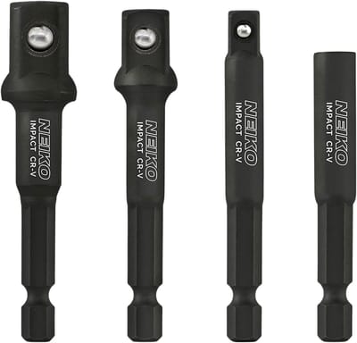 Socket Adapter Set - Bit Houder - Slagmoeren Vast - 4 Delig Set - 3 Inch Lengte