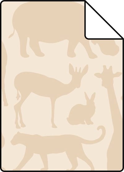 Proefstaal ESTAhome behang dieren beige - 26.5 x 21 cm - 139788-S