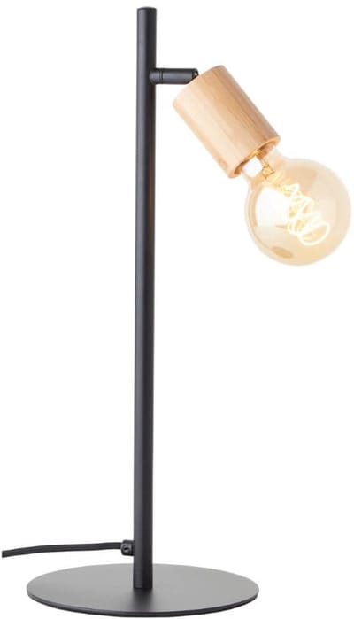Brilliant lamp Benny wandlamp mat zwart/natuurlijk aluminium bruin 1x A60, E27, 40 W