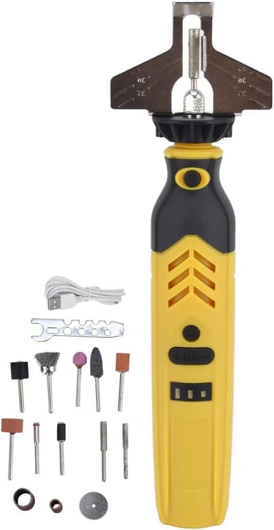 Kettingzaagslijper - Slijpkettingmachine - Onderhoud Kettingzaag - USB Oplaadbaar - 25 cm - Grijs