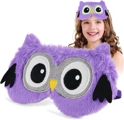 Grappig uil slaapmasker van pluche, zacht oogmasker voor volwassenen en kinderen, perfect voor dutjes en als cadeau