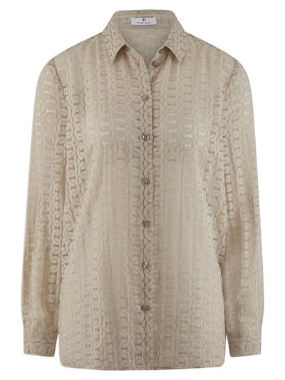 Blouse lange mouwen Van Peter Hahn beige
