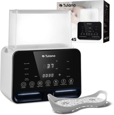Tulano Ellie 45 Dubbele Flessenwarmer - 7-in-1 Baby Flessenwarmer & Sterilisator