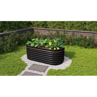 Vitavia Plantenbak Vita - Zwart - Metaal - 162,1x82,1x63cm