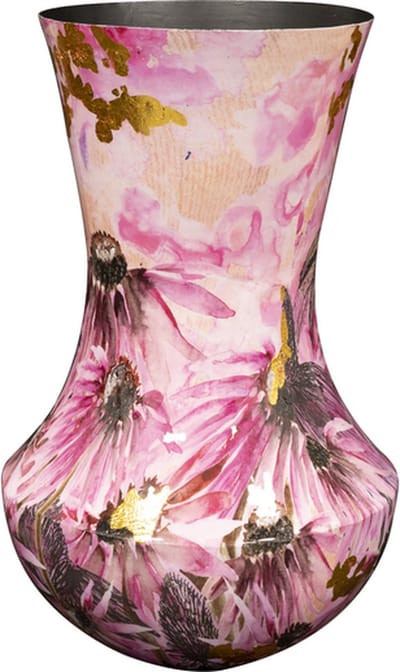 TS Collection - Vaas Polly pink - 27x42 - Metaal & Epoxy - Exclusieve woonitems voor binnen - Handgemaakt - Unieke print - Designed by Lammie