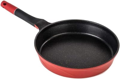 Pannenkoekenpan - Koekenpan Omeletpan - Lekkere Maaltijden Maken - Antiaanbaklaag - Enkele Handgreep - Rood