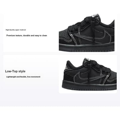 Travis Scott x Air Jordan 1 Retro Low OG SP TD Black Phantom Baby Sneakers University-Red DO5441-001 22 black
