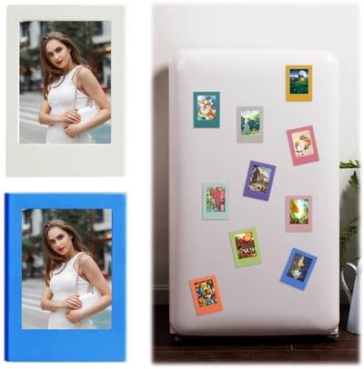 Dailygoods- Fotolijst Magnetisch - Mini-Fotolijst - Set van 2 - Geschikt voor foto's 6,2x4,5 cm - Kleurvarianten - Eenvoudig te installeren - Fotohouder