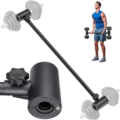 Verstelbare Dumbbell Converter voor Thuisgym, Duurzame Stalen Bar met Foam Pads, Geschikt voor Standaard Dumbbells tot 100 lbs