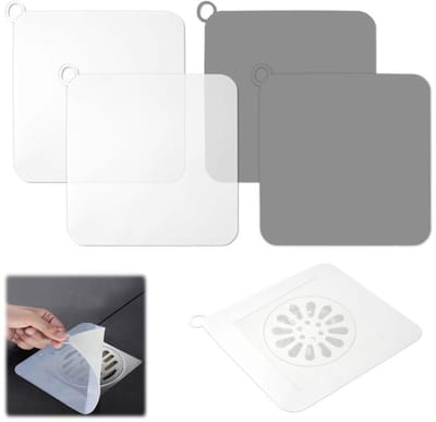Dailygoods- Vloerverstopper - 4 Stuks - 20×20 cm - Siliconen - Antigeur - Universele Afvoerstopper - Makkelijk schoon te maken